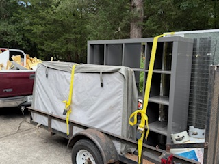 Construction debris in truck bed